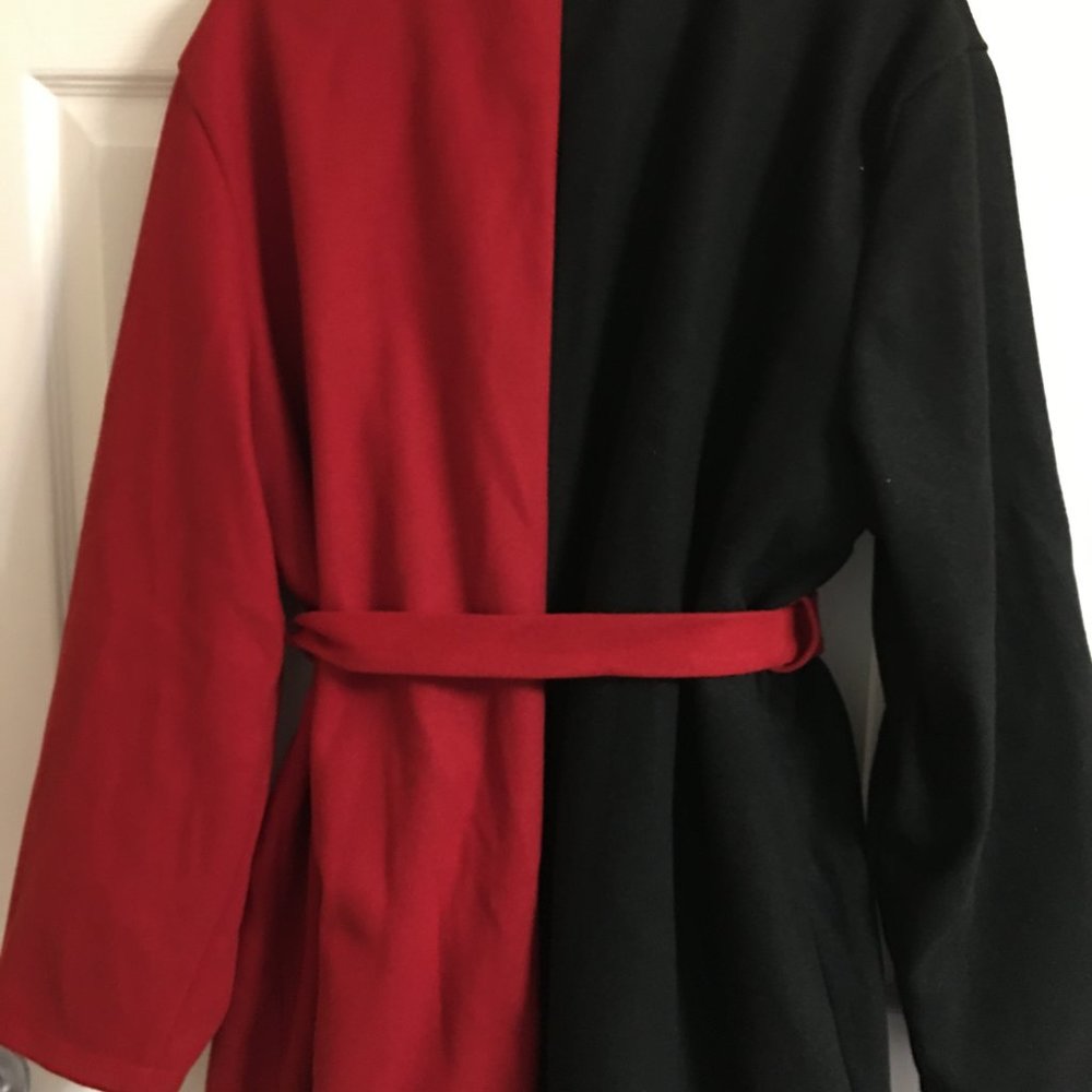 Black And Red Winter Coat Stunning Last One 54 Bust 2X NWT Hd - Picture 3 of 5